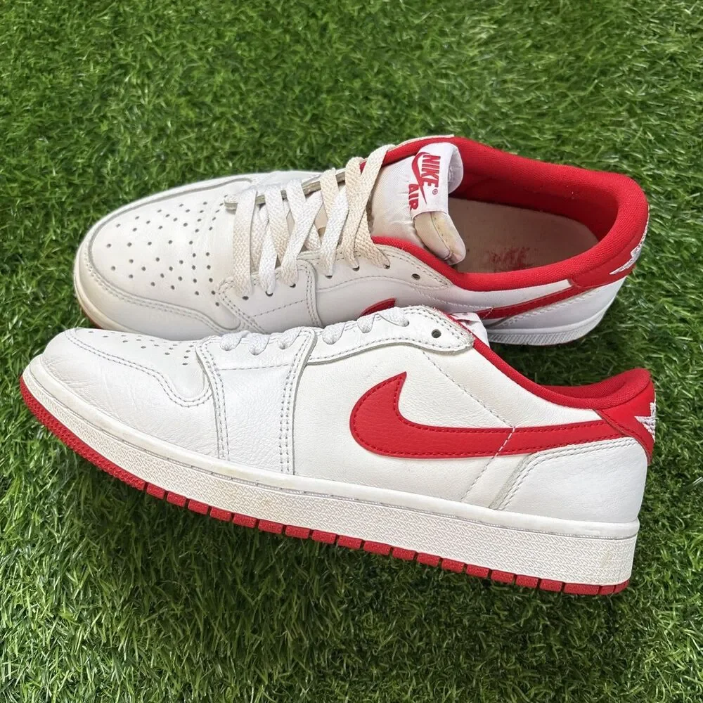 Nike Air Jordan 1 Low Retro OG White University Red CZ0790-161 Mens Size 8.5